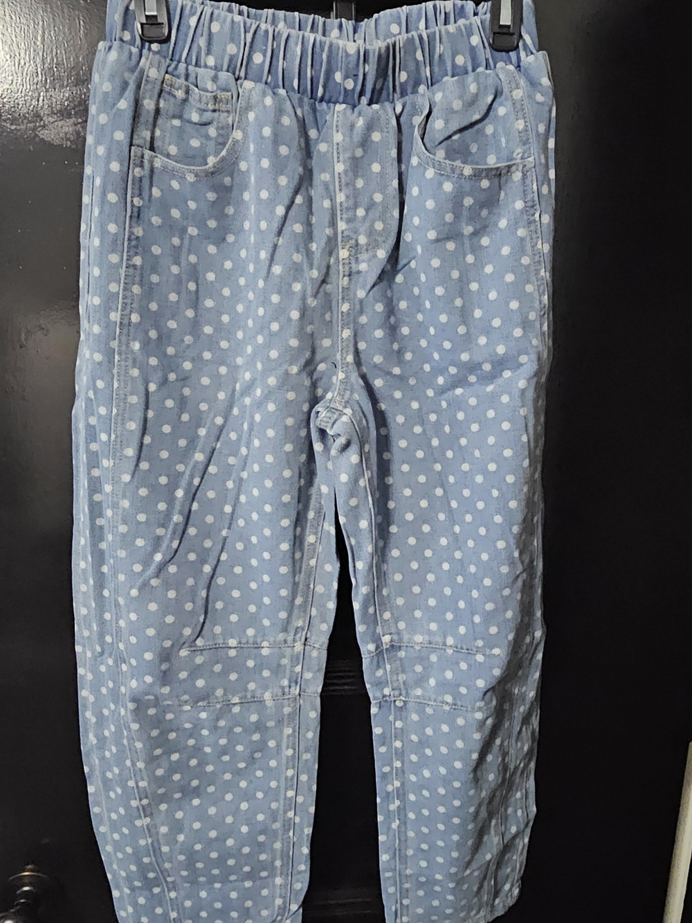 Polka Dot Womens Barrel Denim Jeans Size Small